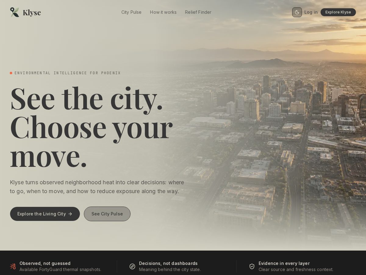 Landing-page snapshot of klyse.xyz