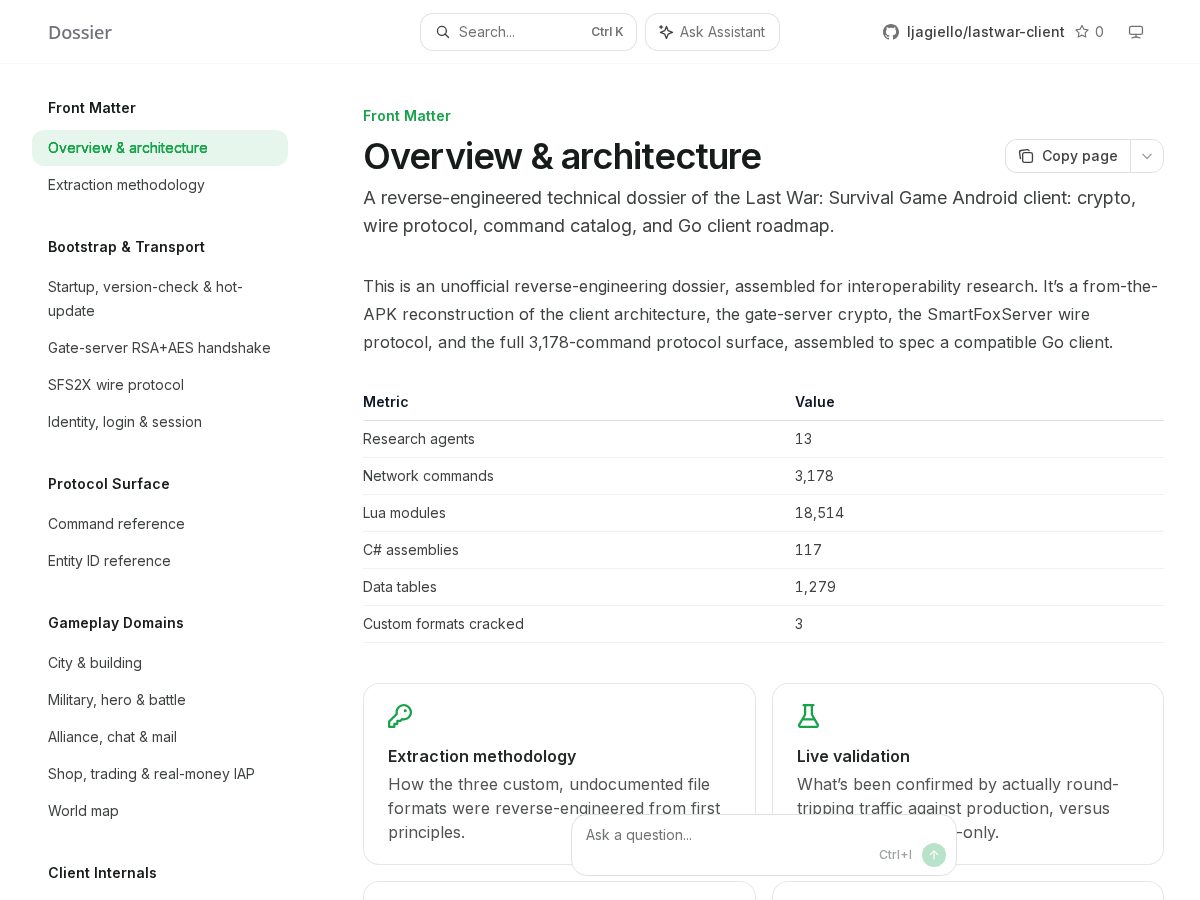 Landing-page snapshot of lastwar.tech