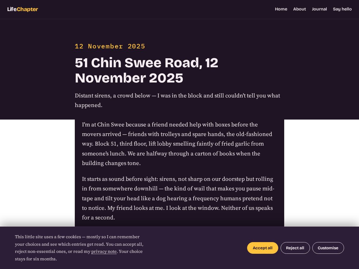 Landing-page snapshot of lifechapter.pro