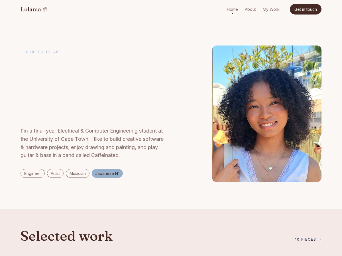 Landing-page snapshot of lulamalingela.com