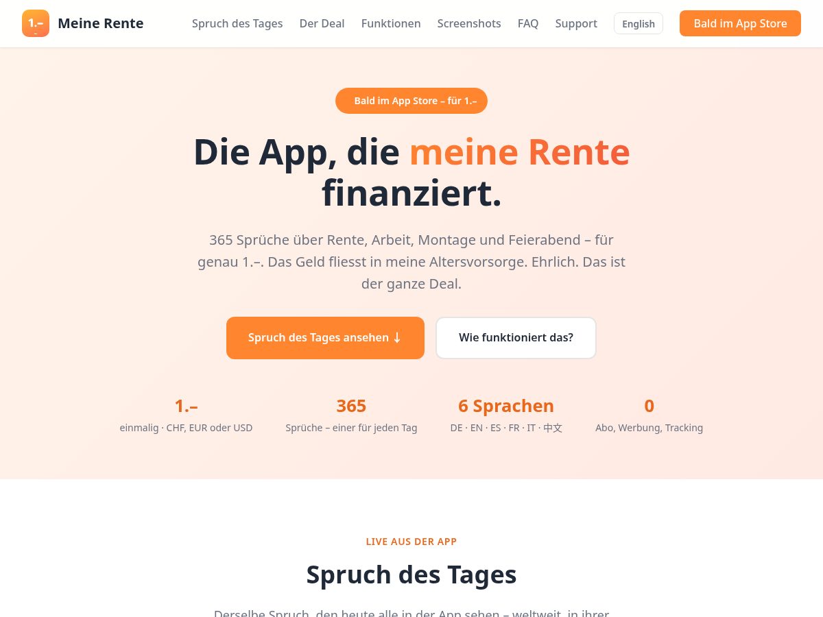 Landing-page snapshot of meine-renten.app