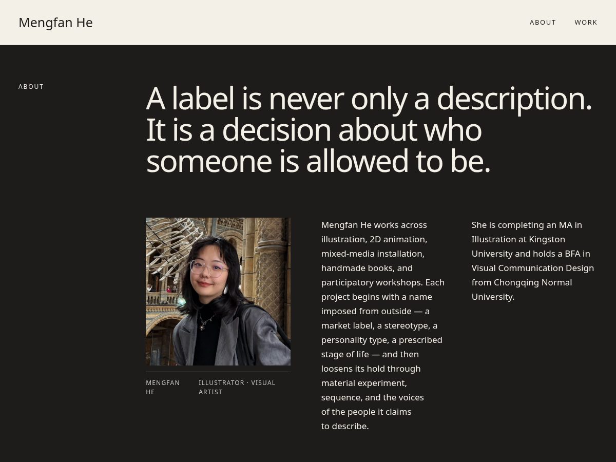 Landing-page snapshot of mengfanhe.com