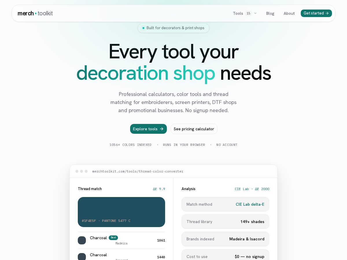 Landing-page snapshot of merchtoolkit.com