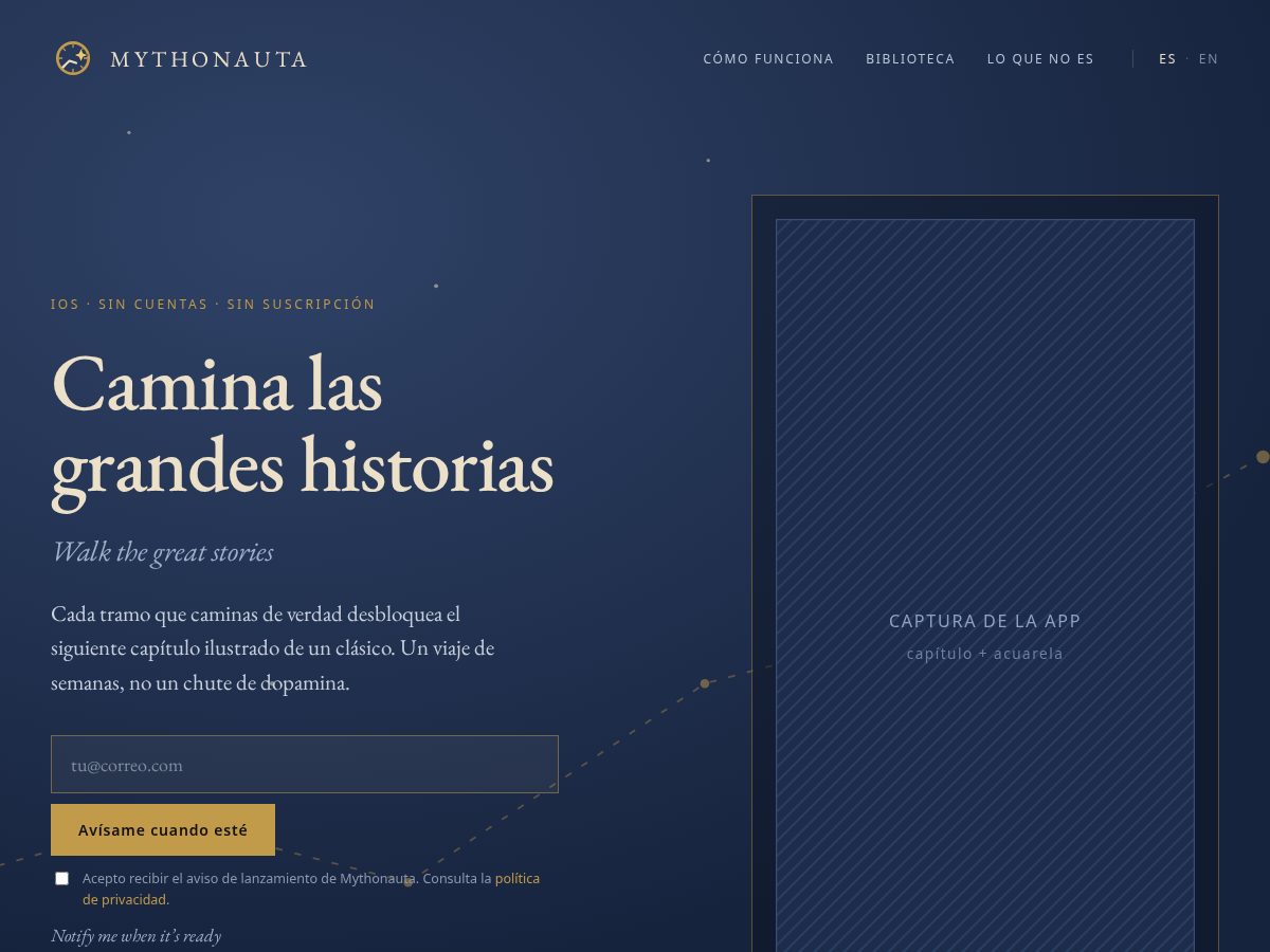 Landing-page snapshot of mitonauta.com