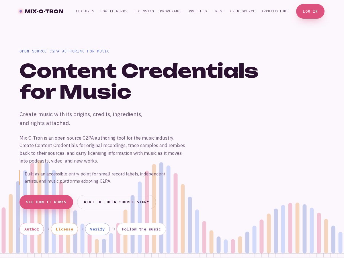 Landing-page snapshot of mix-o-tron.com