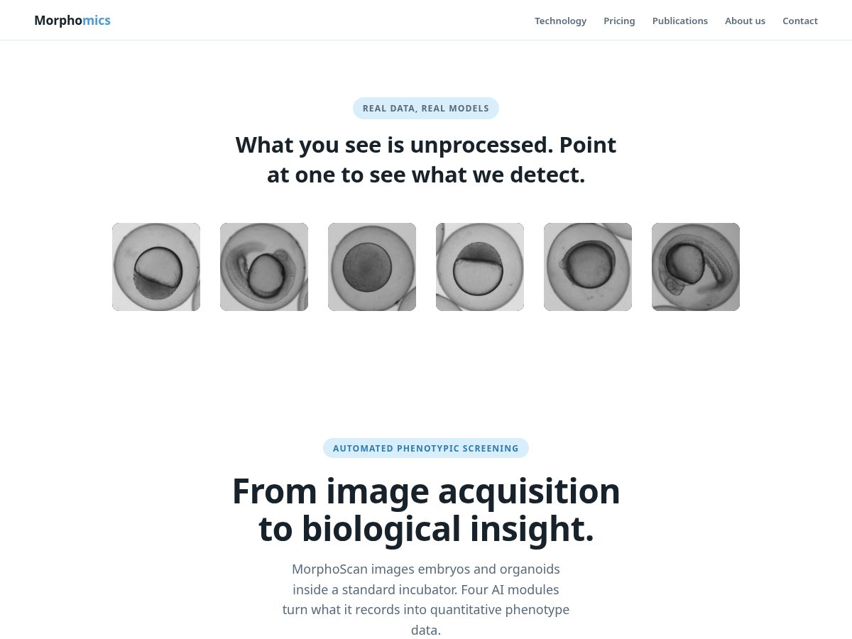 Landing-page snapshot of morphoquant.com