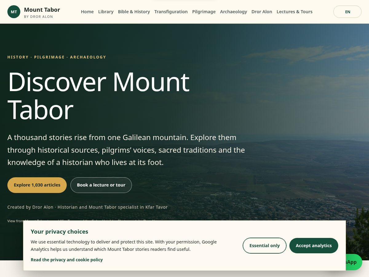 Landing-page snapshot of mounttaborgalilee.com