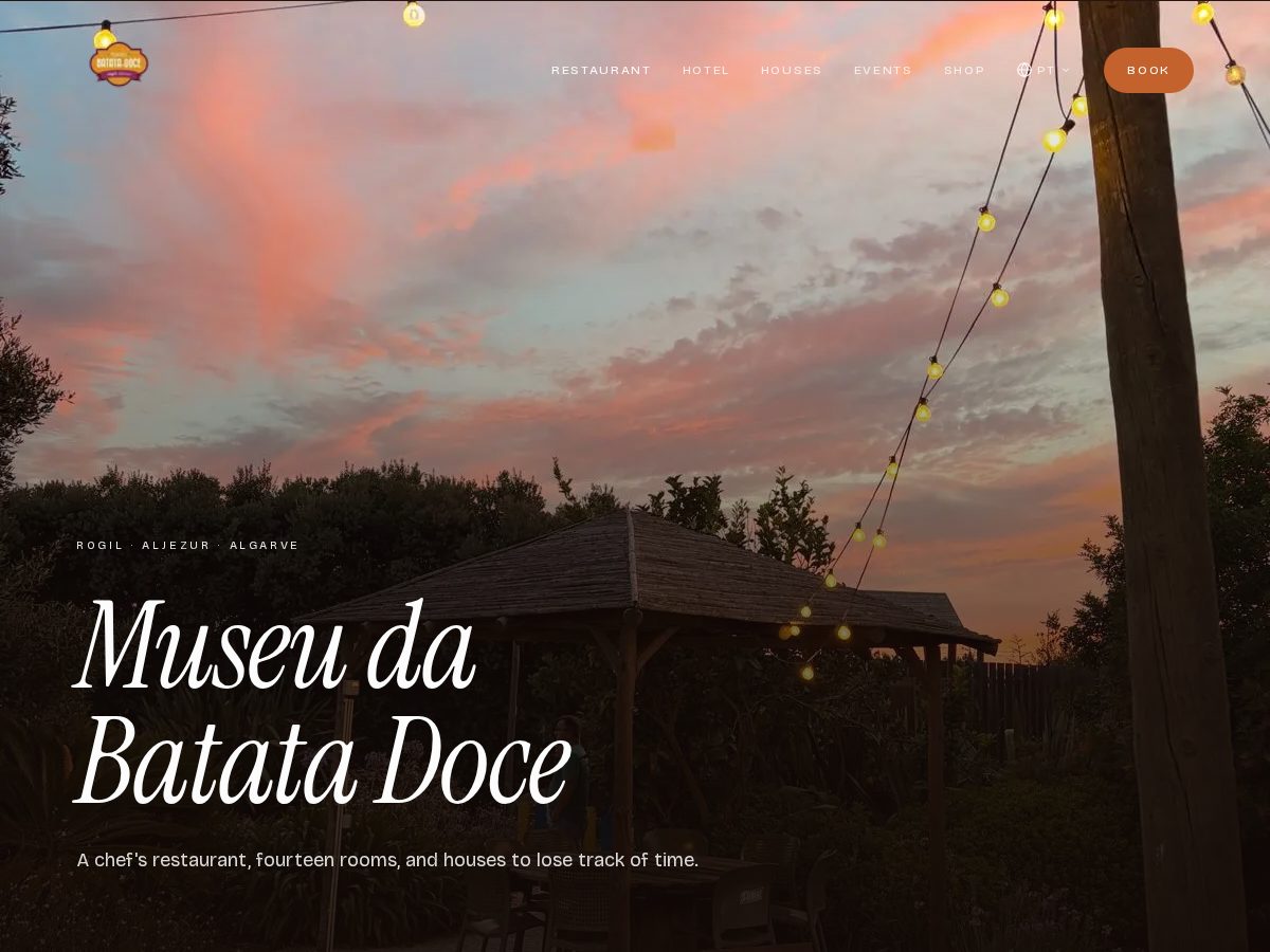 Landing-page snapshot of museubatatadoce.com