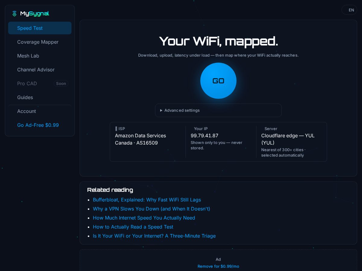 Landing-page snapshot of mysygnal.net