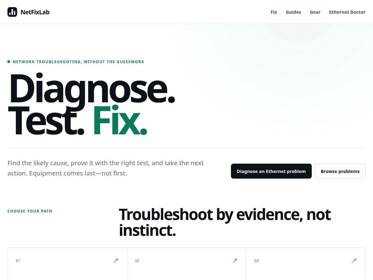 Landing-page snapshot of netfixlab.com