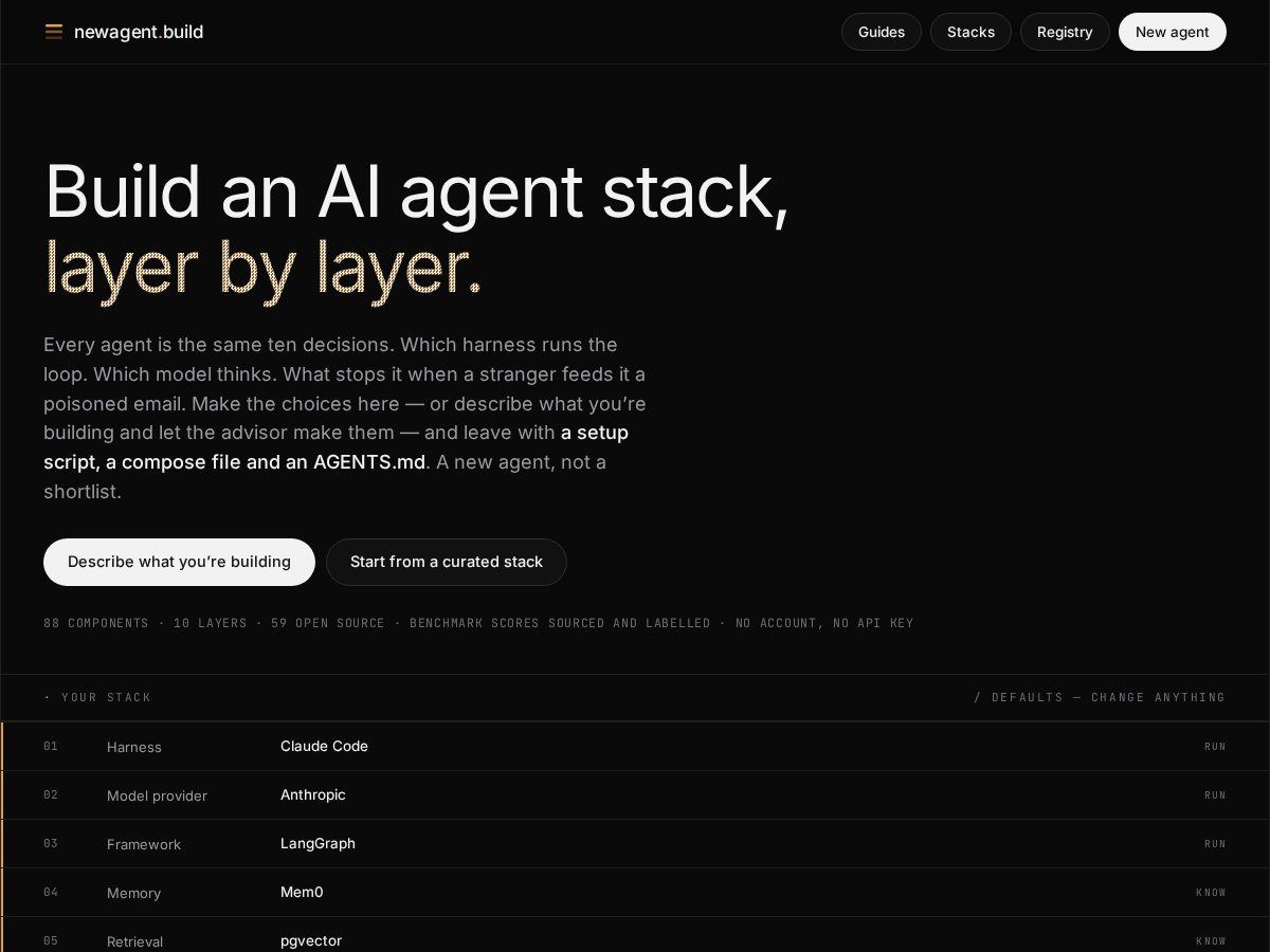Landing-page snapshot of newagent.build