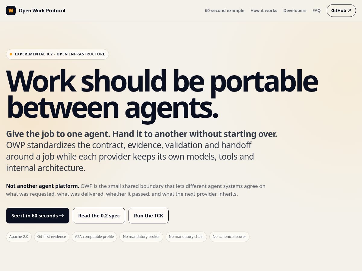 Landing-page snapshot of openworkprotocol.org