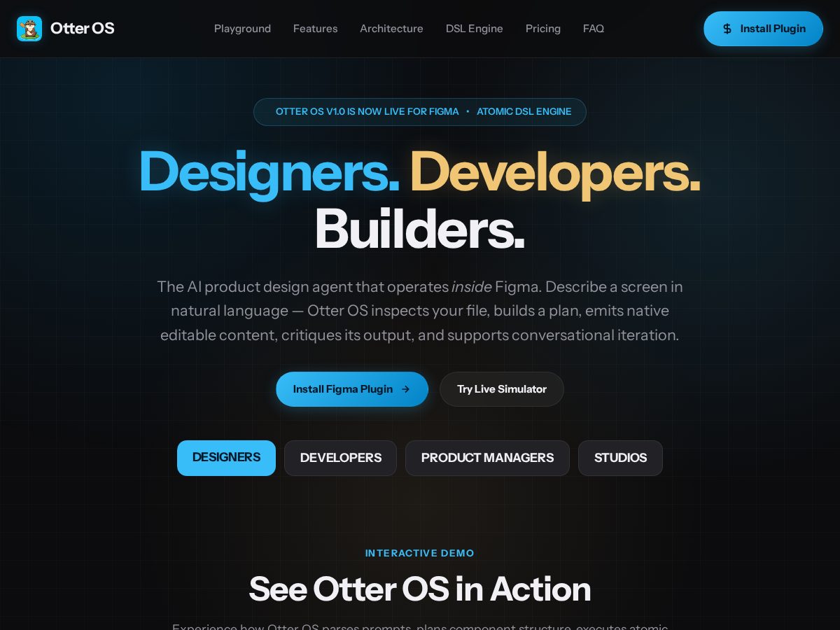Landing-page snapshot of otteros.space