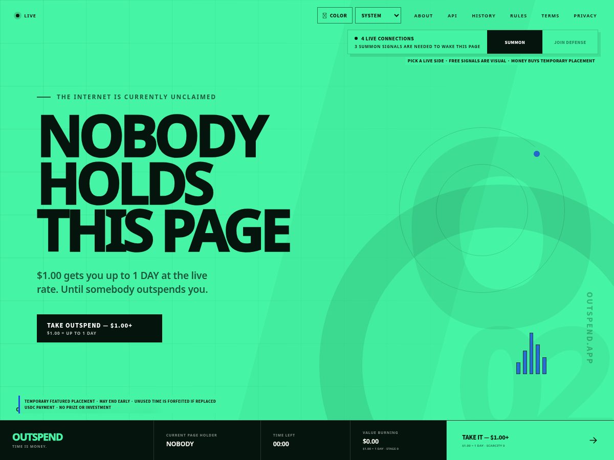 Landing-page snapshot of outspend.app