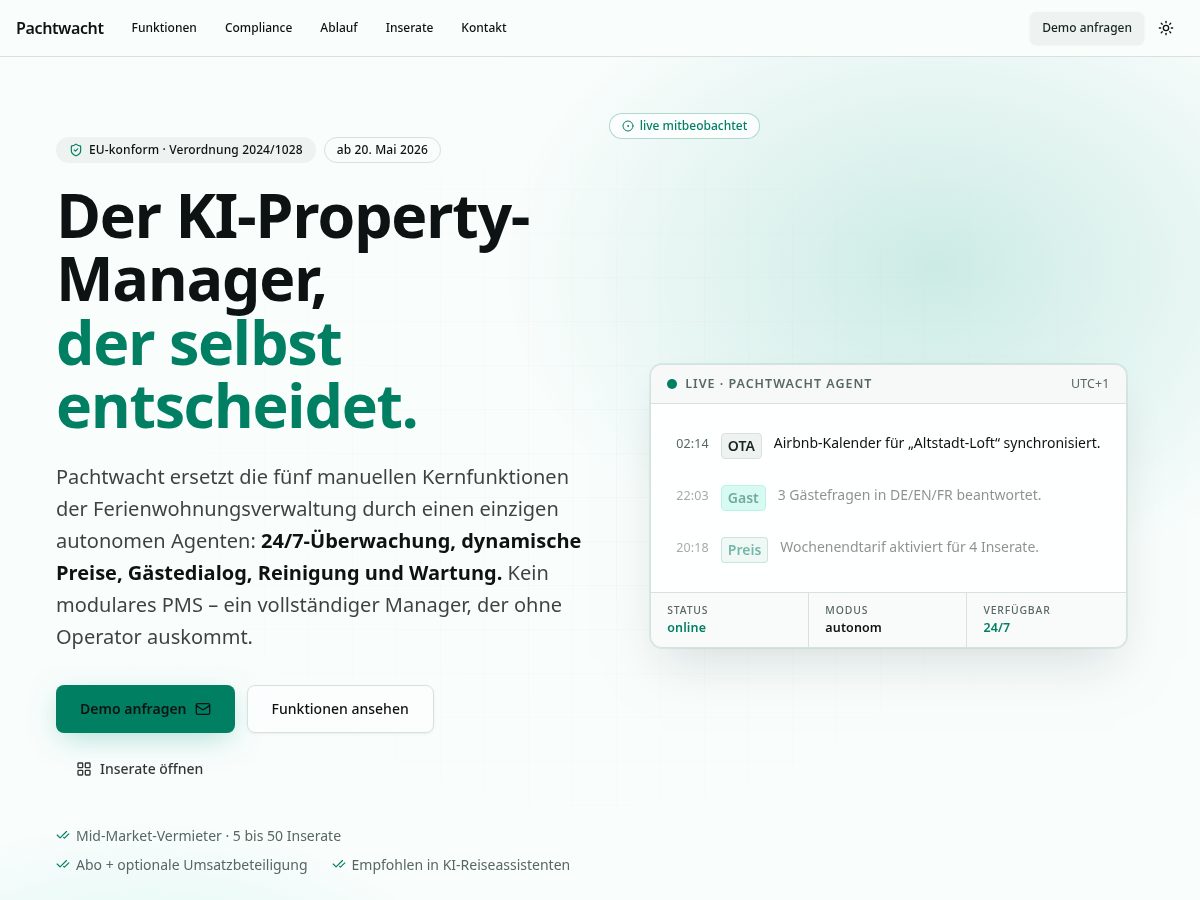 Landing-page snapshot of pachtwacht.com