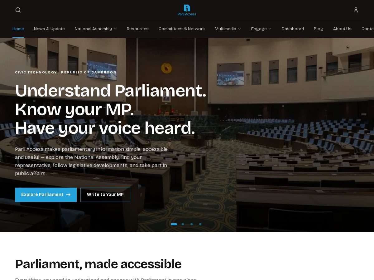 Landing-page snapshot of parliaccess.org