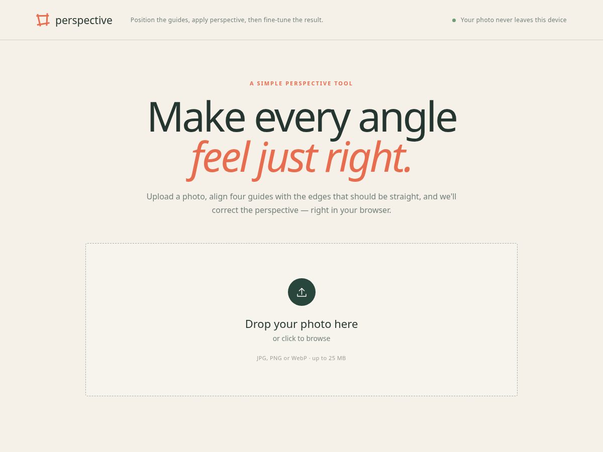 Landing-page snapshot of perspectivephotoeditor.com