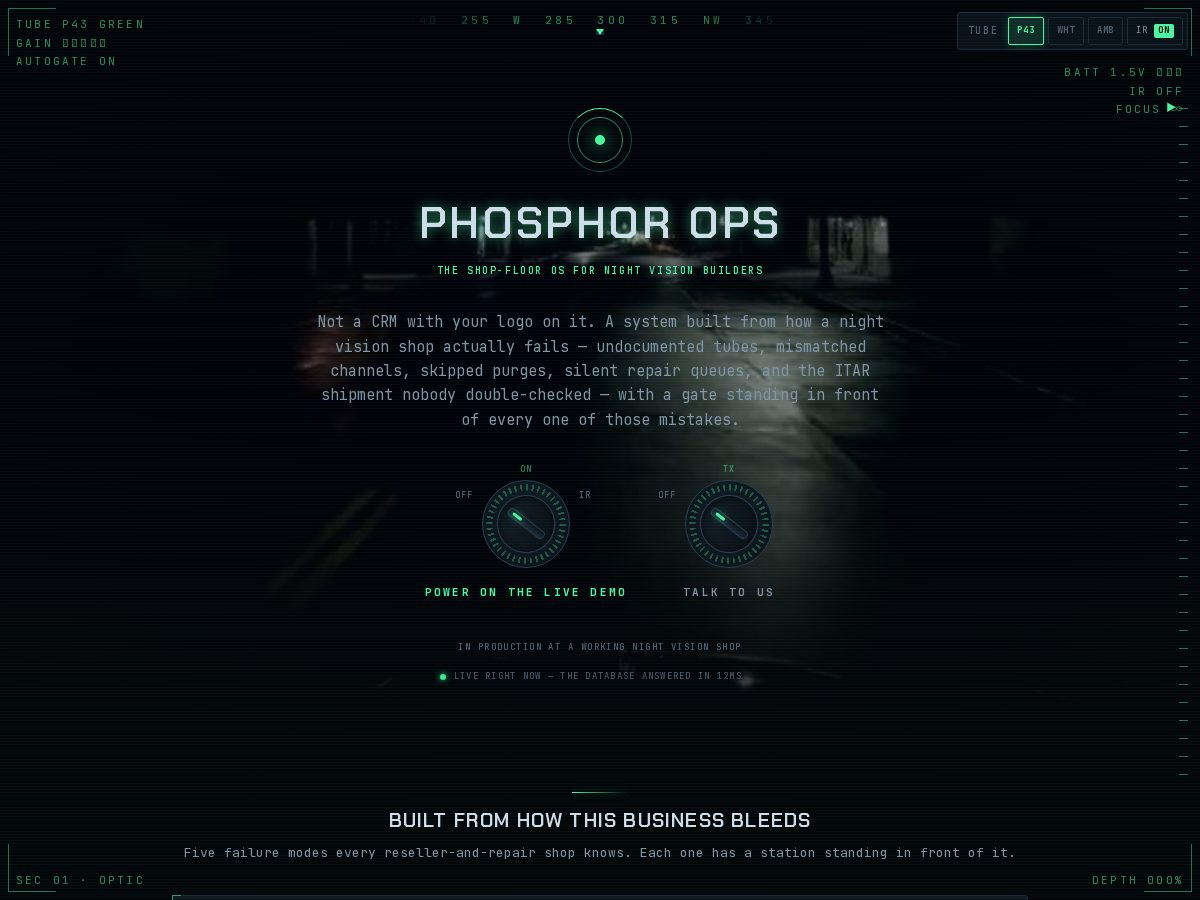 Landing-page snapshot of phosphorops.com