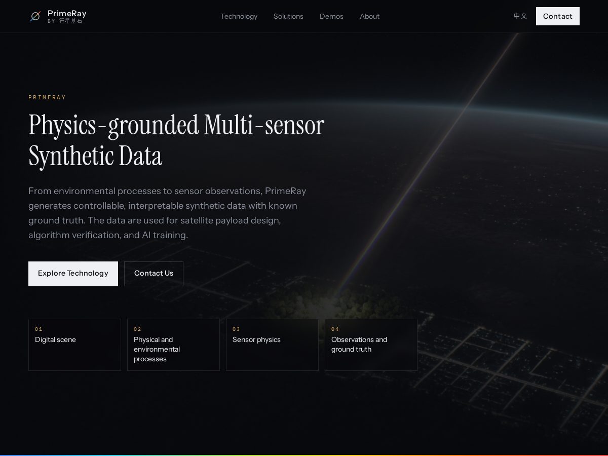 Landing-page snapshot of primeray.space