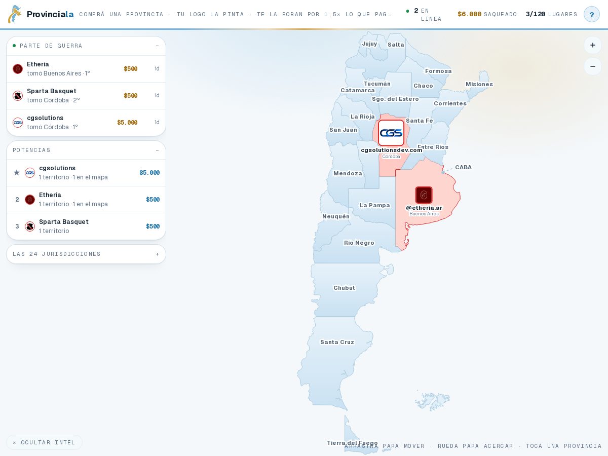 Landing-page snapshot of provinciala.lol
