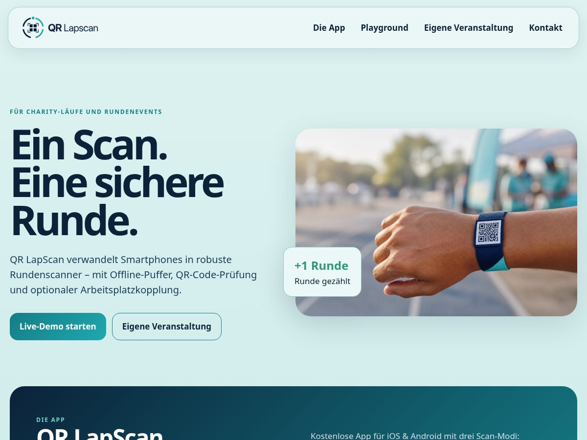 Landing-page snapshot of qrlapscan.com