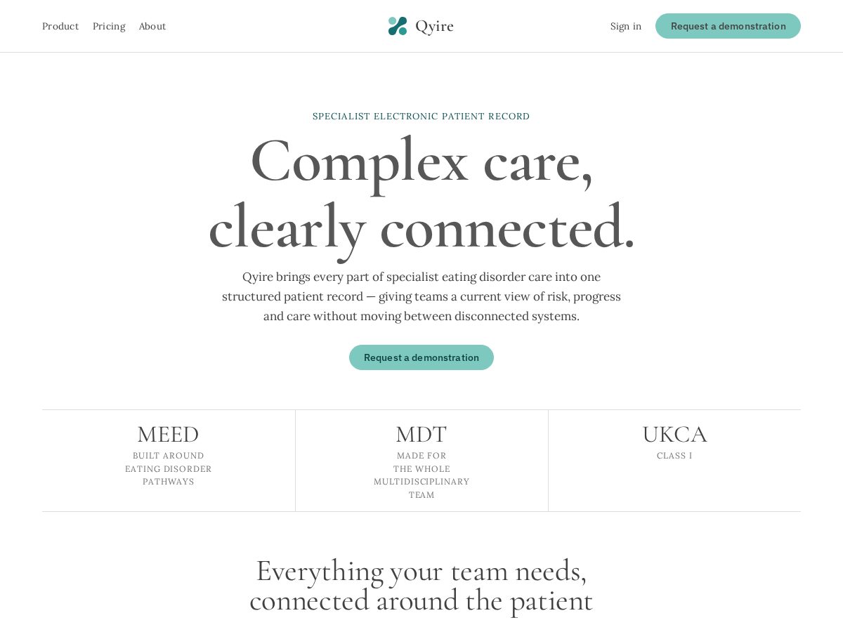 Landing-page snapshot of qyire.com