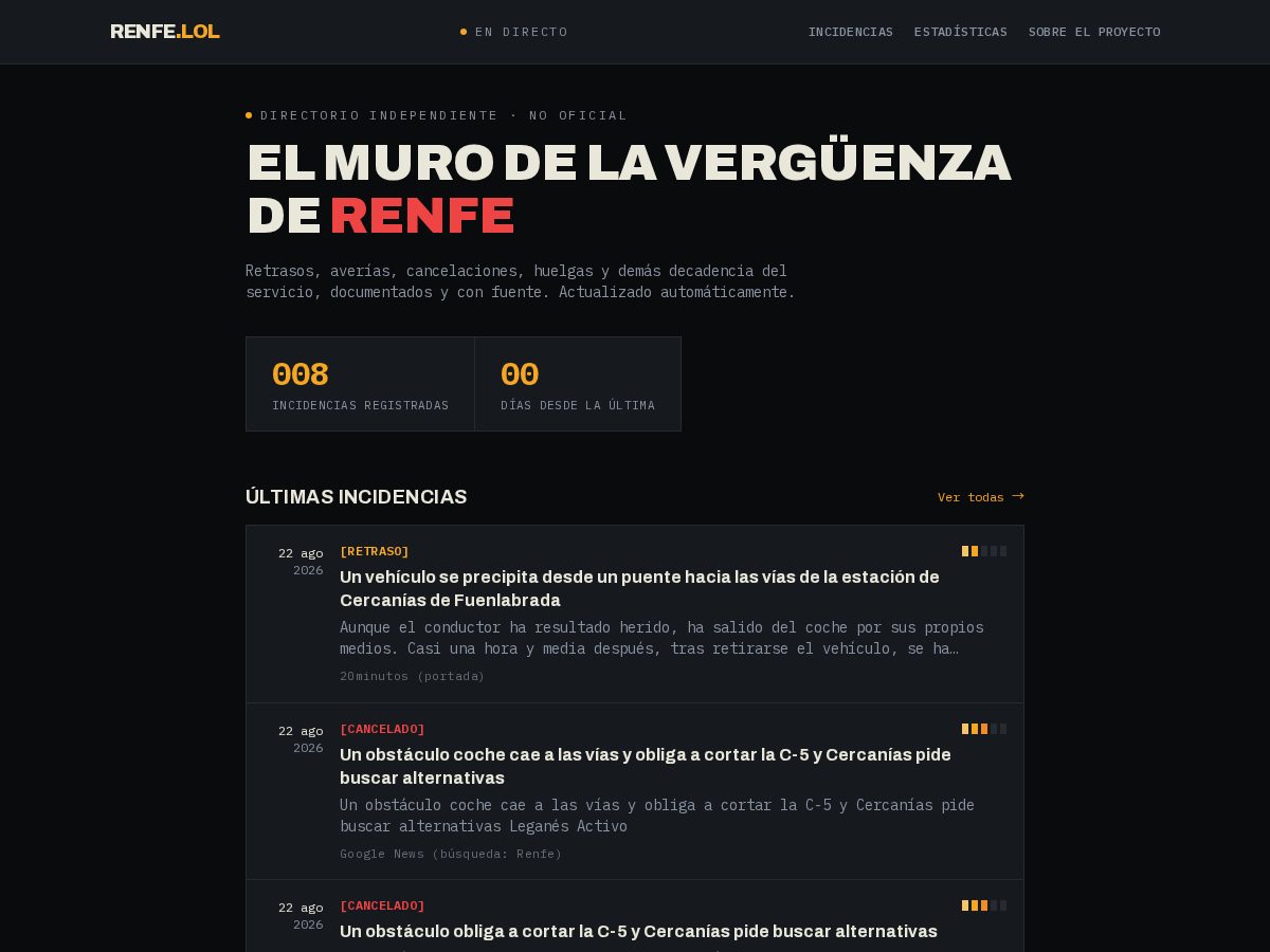 Landing-page snapshot of renfe.lol
