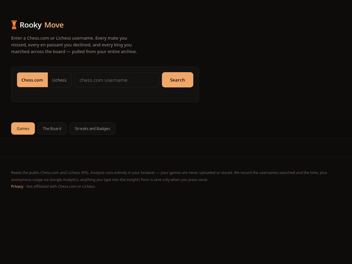 Landing-page snapshot of rookymove.com
