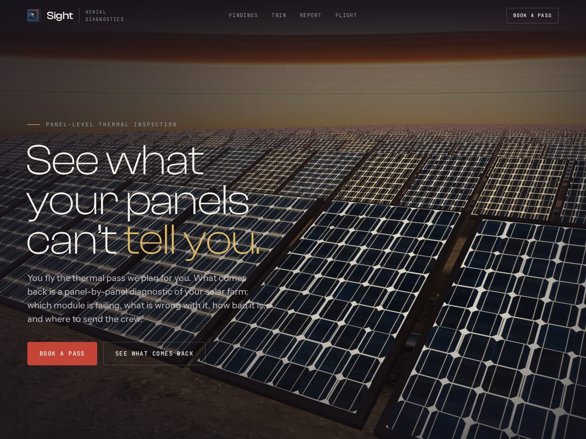 Landing-page snapshot of sight.solar