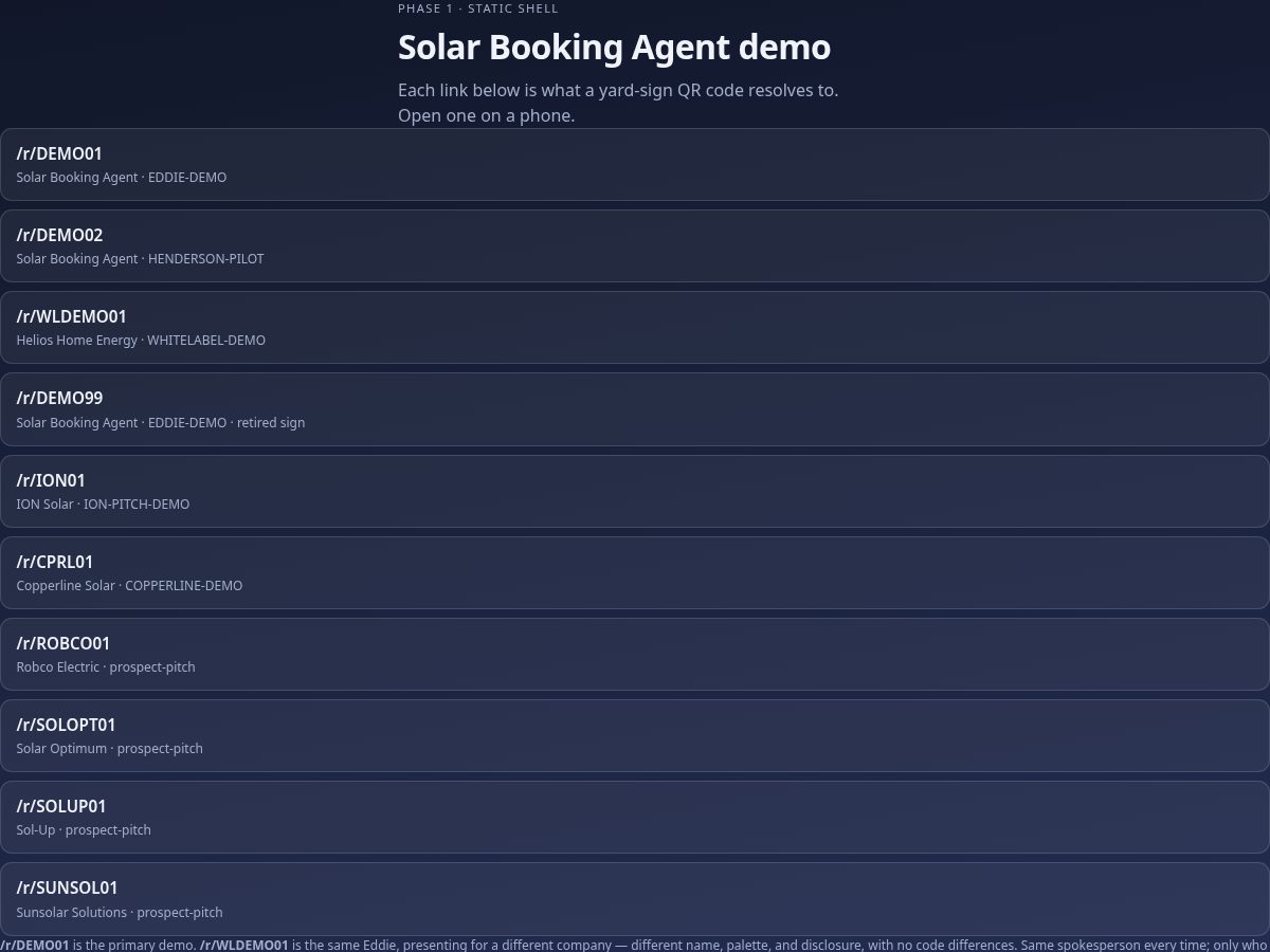 Landing-page snapshot of solareddie.com