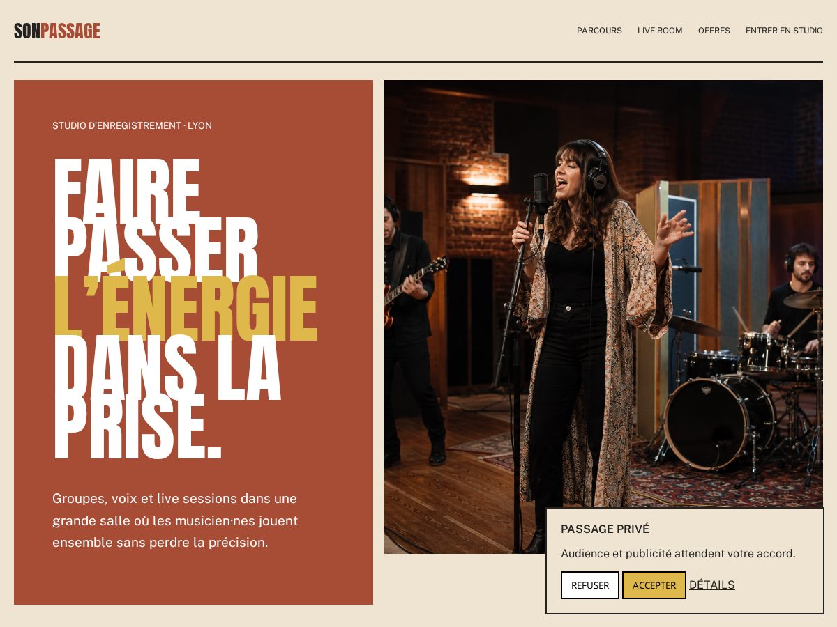 Landing-page snapshot of sonpassage-fr.click