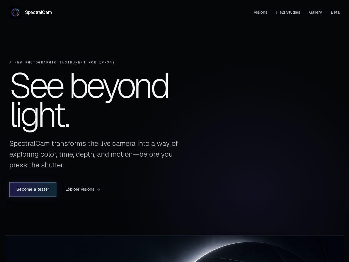 Landing-page snapshot of spectralcam.net