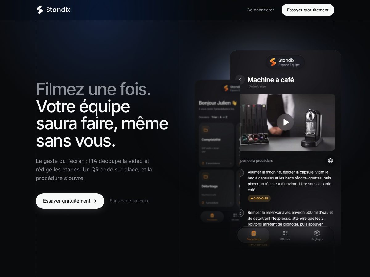 Landing-page snapshot of standix.app