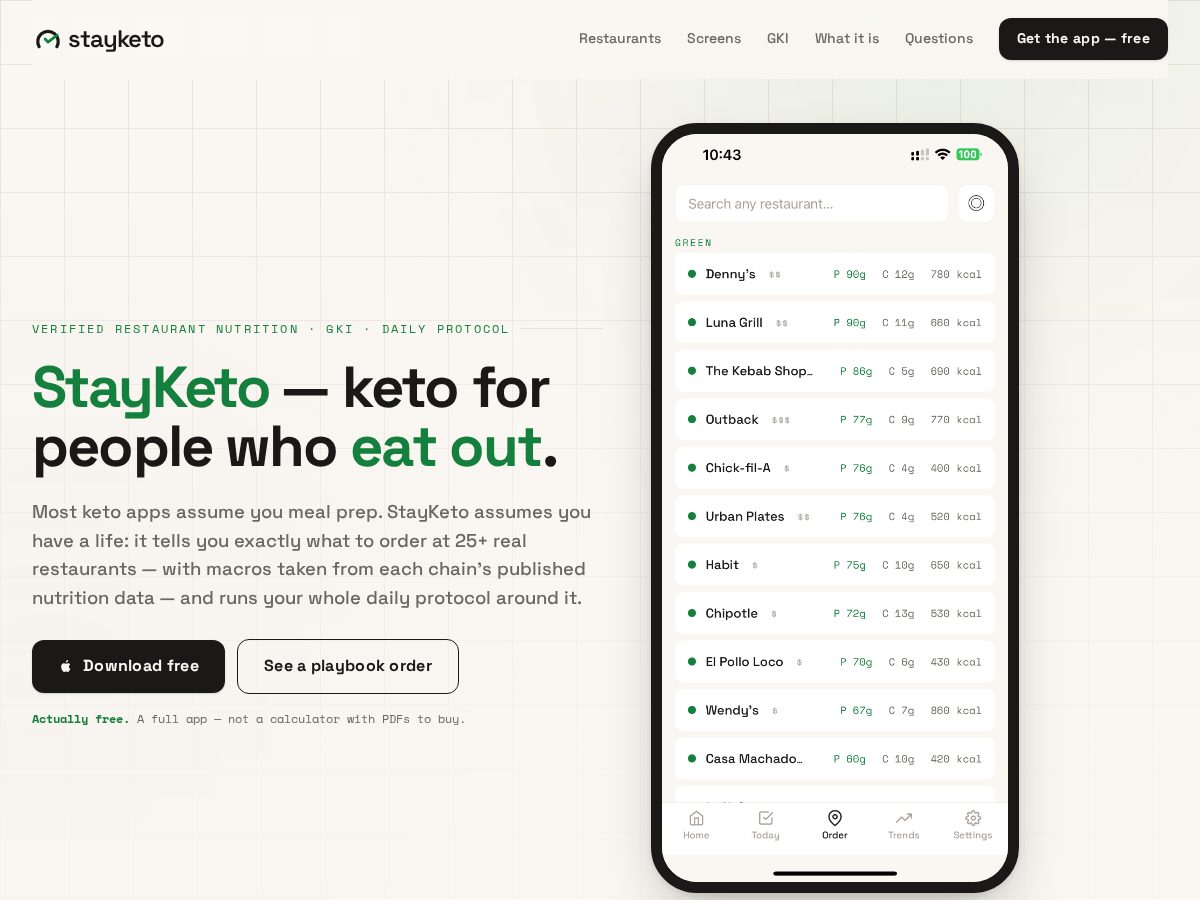 Landing-page snapshot of stayketo.app