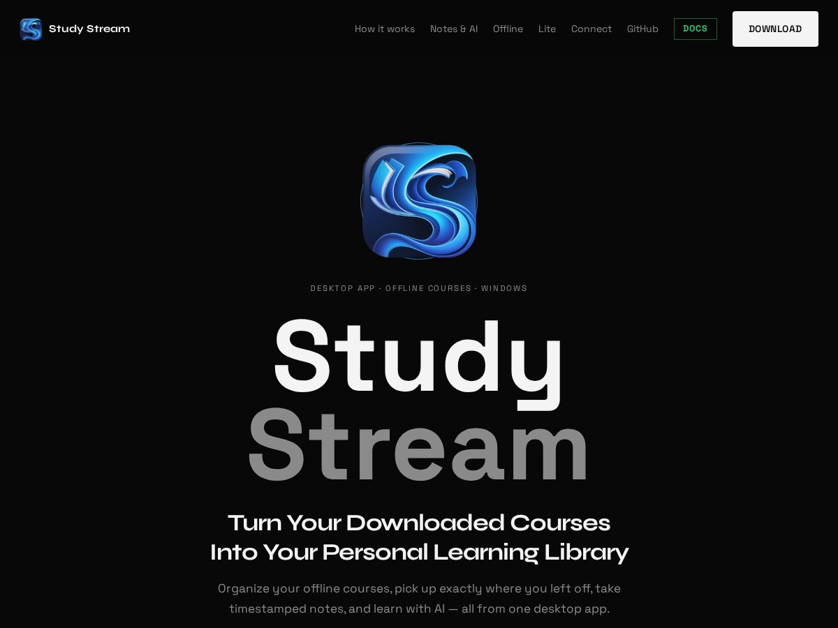 Landing-page snapshot of studystream.online
