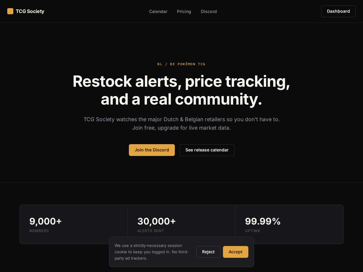 Landing-page snapshot of tcg-society.com