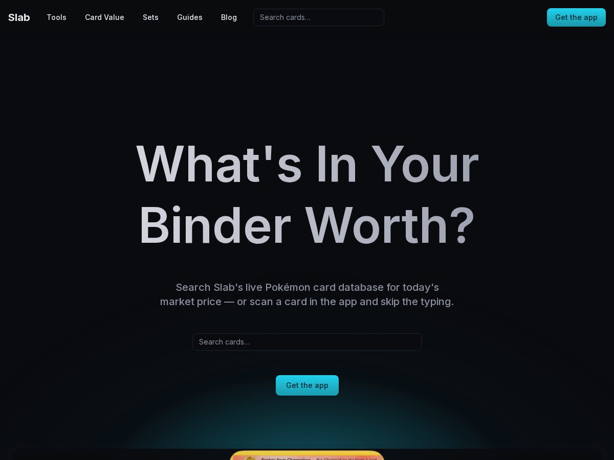 Landing-page snapshot of tcgslab.app