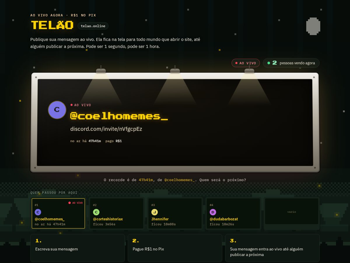 Landing-page snapshot of telao.online