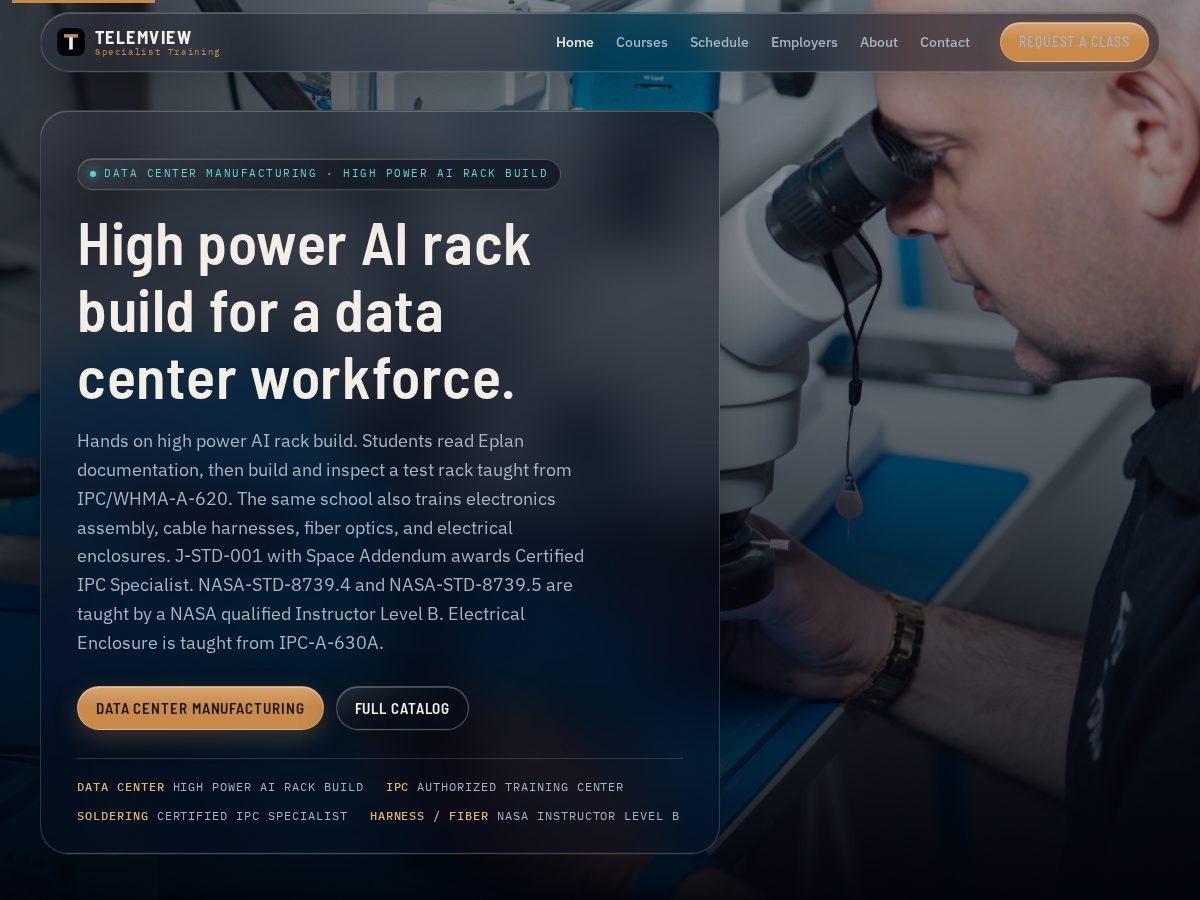 Landing-page snapshot of telemview.space
