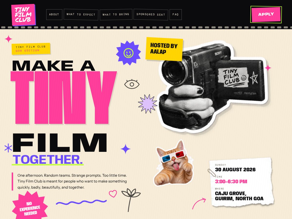 Landing-page snapshot of tinyfilm.club