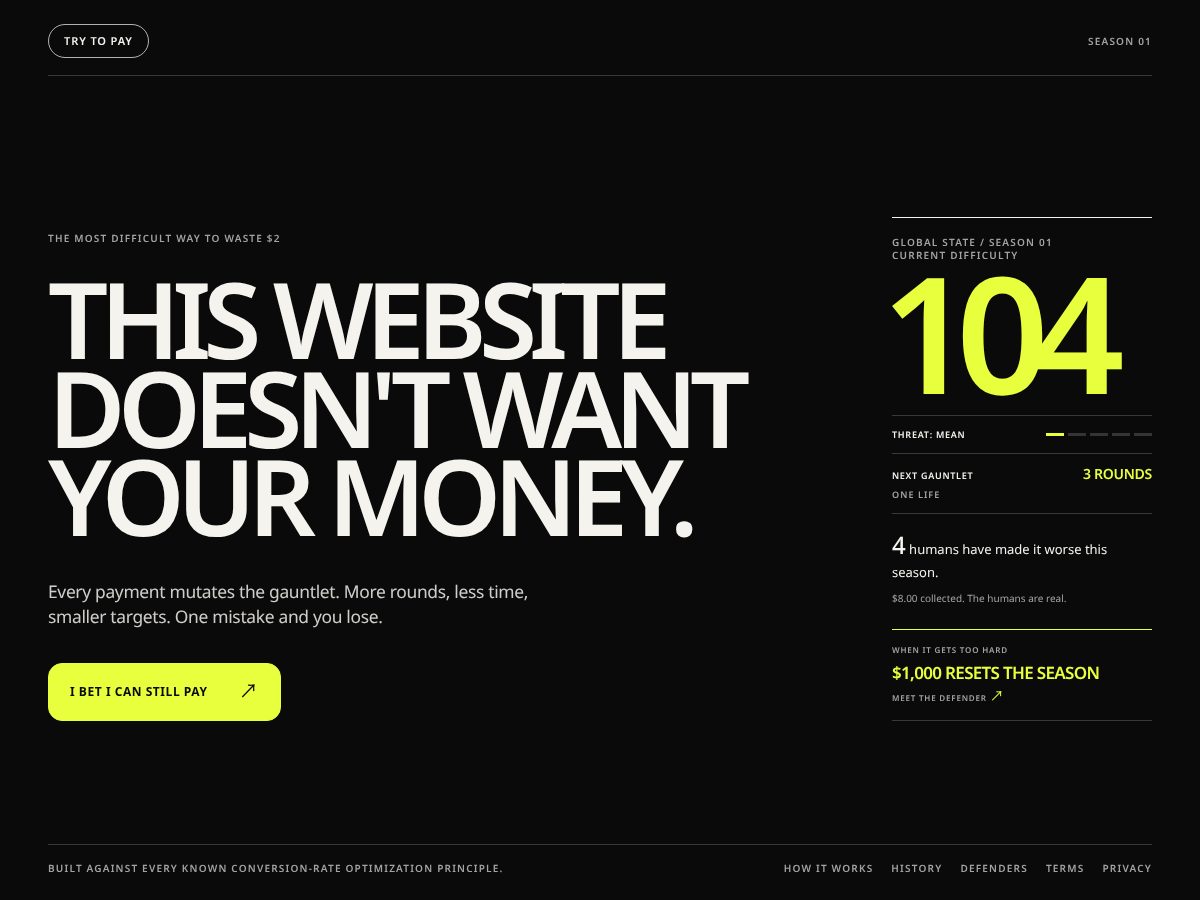 Landing-page snapshot of trytopay.lol