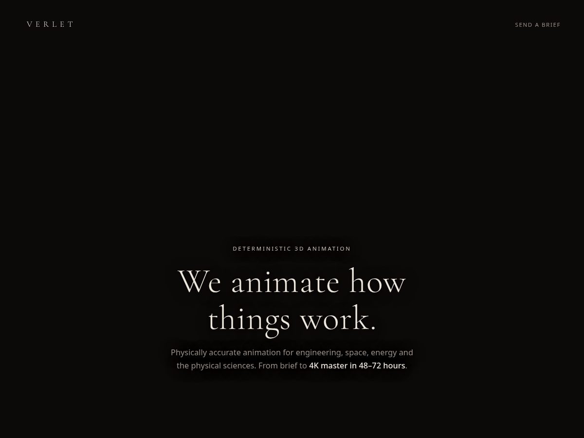 Landing-page snapshot of verletstudio.com