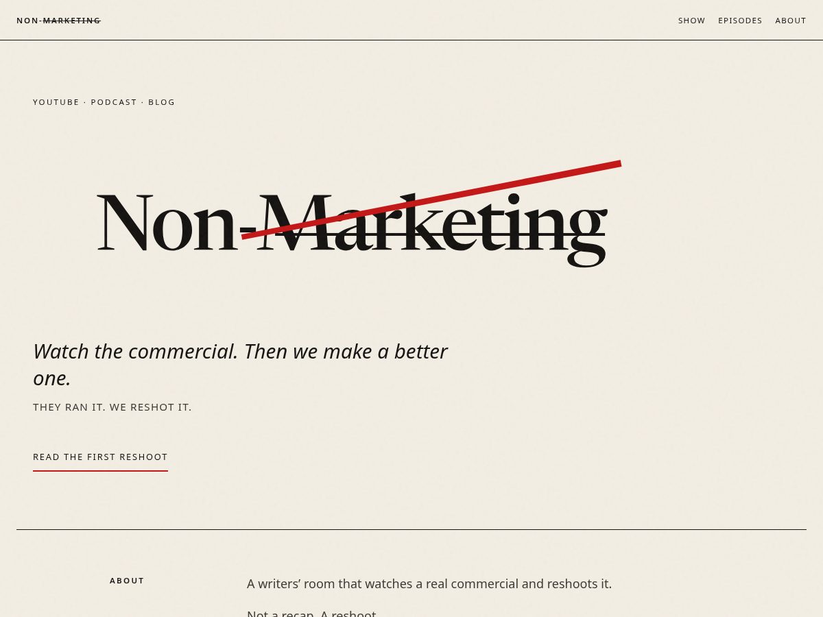 Landing-page snapshot of wewouldve.com