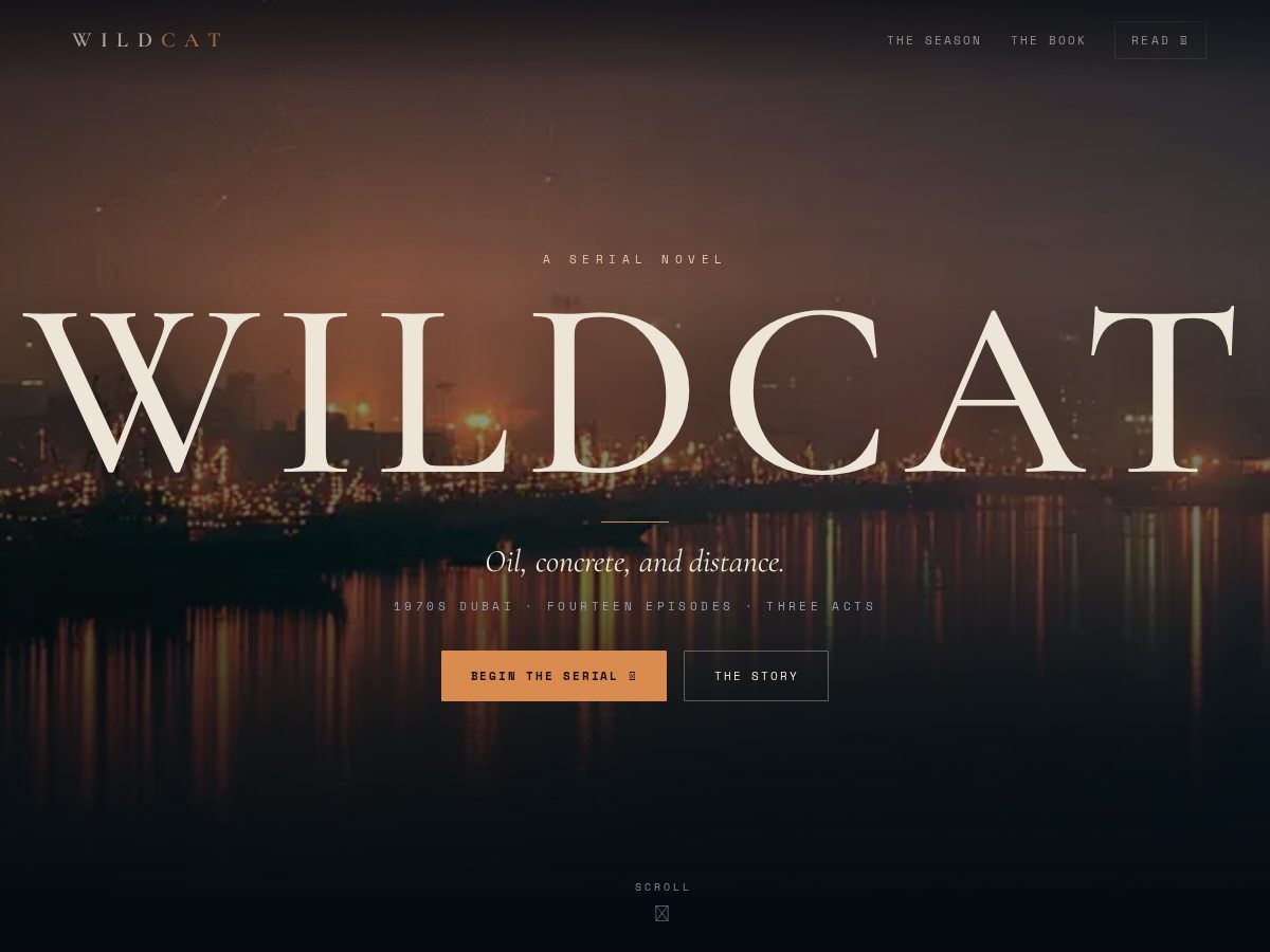 Landing-page snapshot of wildcat.show