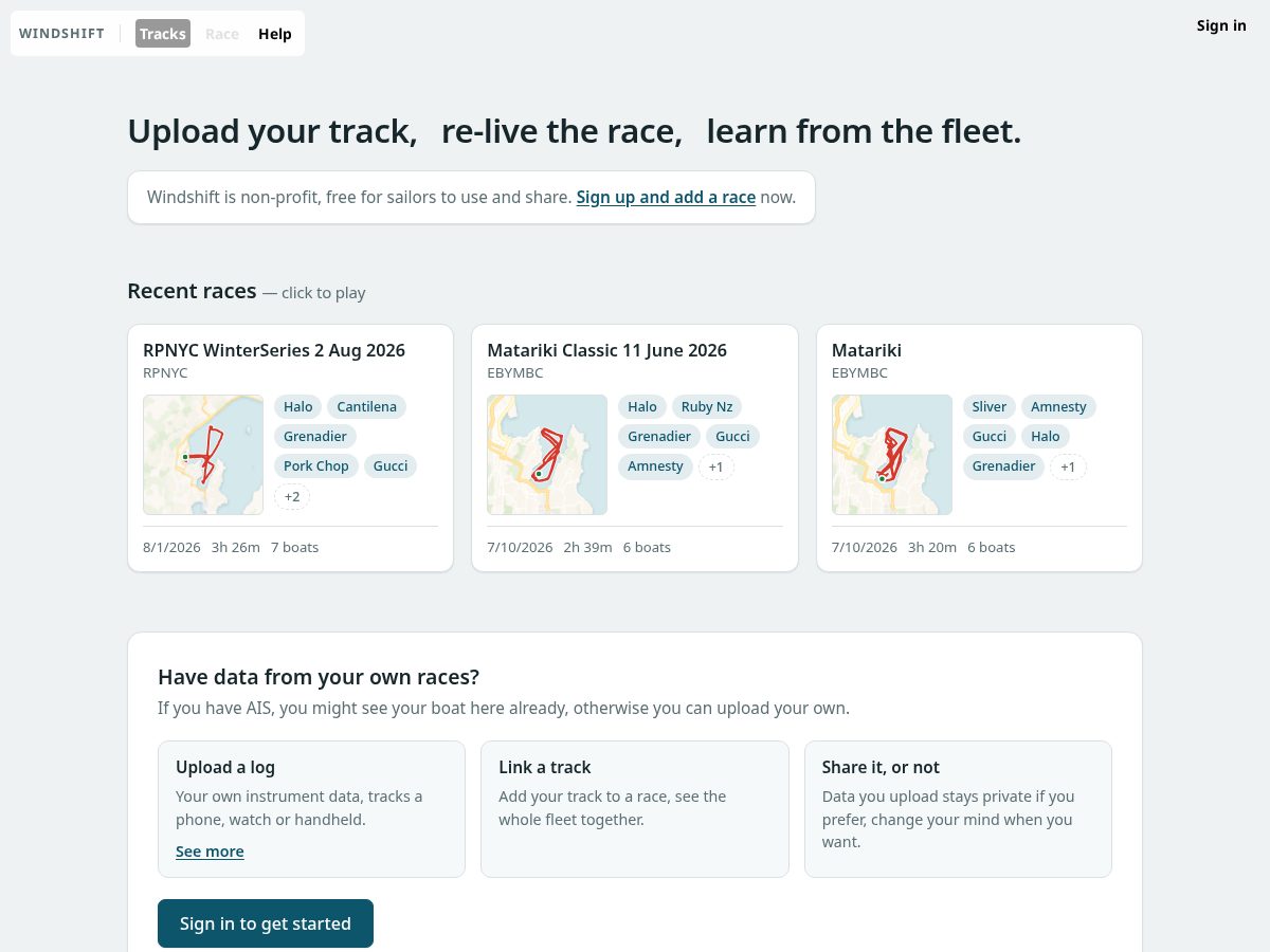 Landing-page snapshot of windshift.org