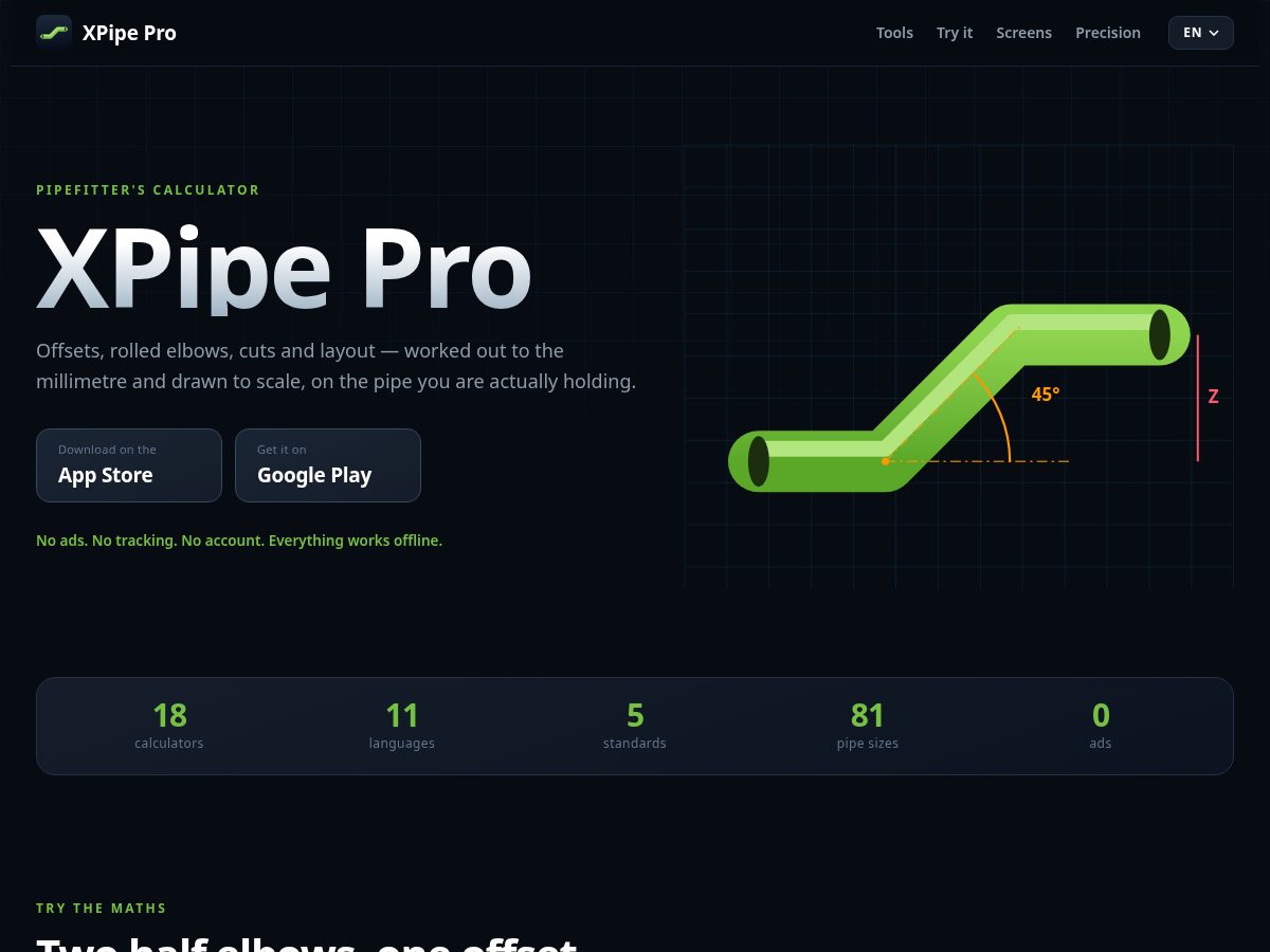 Landing-page snapshot of xpipe.pro