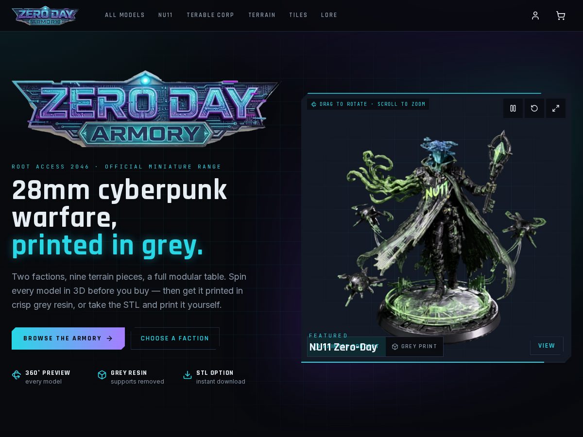 Landing-page snapshot of zerodayarmory.com