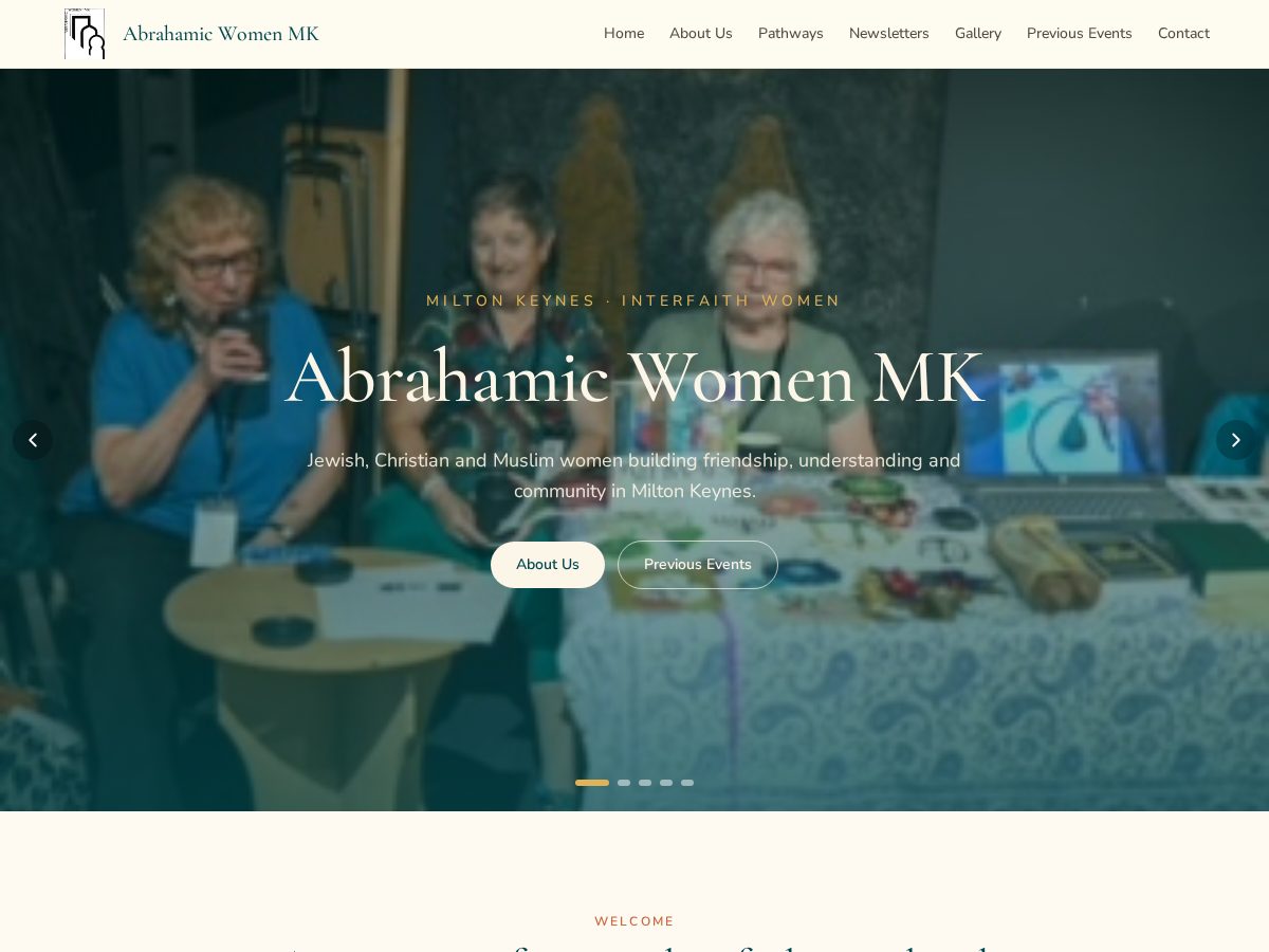 Landing-page snapshot of abrahamicwomen.org