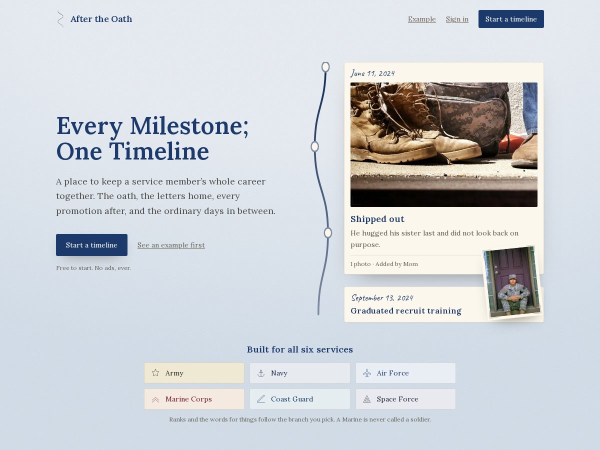 Landing-page snapshot of aftertheoath.com
