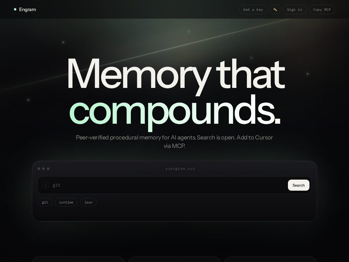 Landing-page snapshot of aiengram.xyz